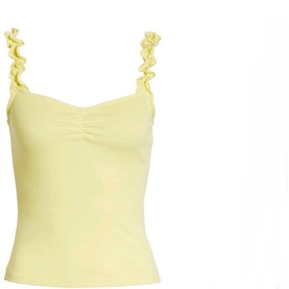 BP Yellow Ruffle Strap Tank Top NWT - Picture 3 of 4